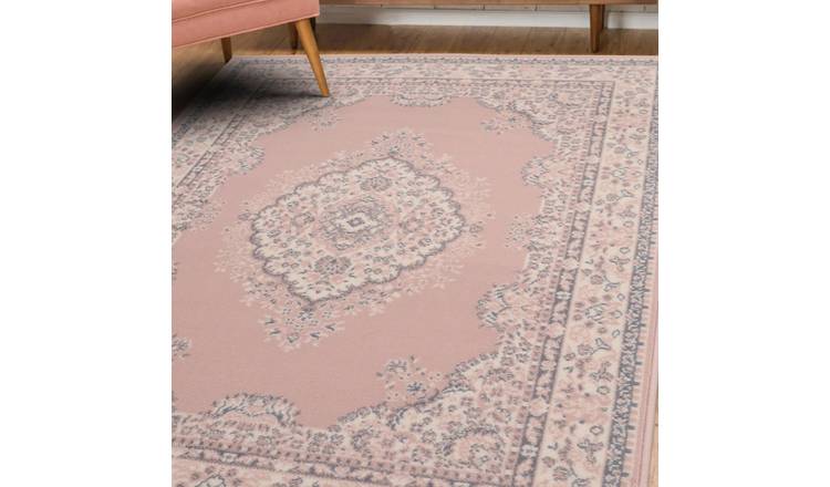 Homemaker Bukhura Traditional Blush Cut Pile Rug - 230x160cm