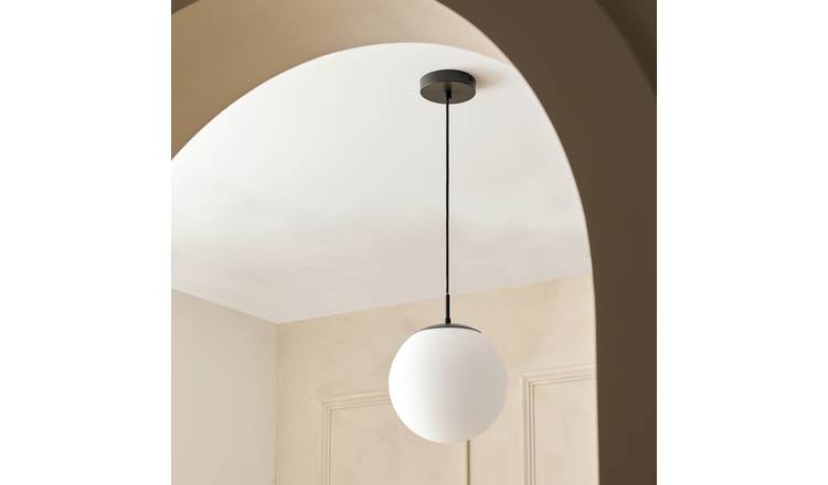 Habitat Boyd Glass Pendant Light - Black