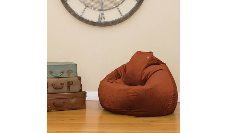 rucomfy Velvet Slouchbag Beanbag - Rust