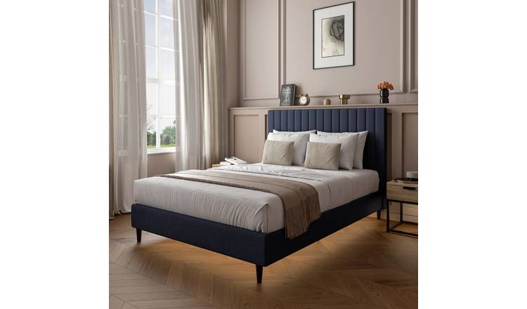 XR Living Maisie Kingsize Fabric LED Bed Frame - Navy