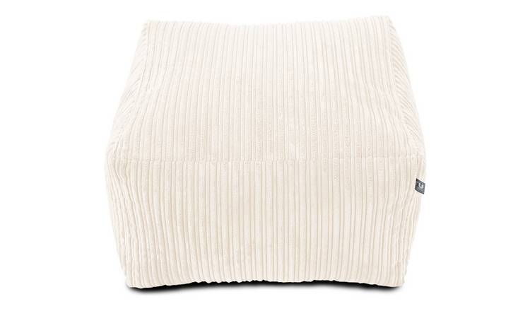 Rucomfy Fabric Jumbo Cord Footstool - Ivory