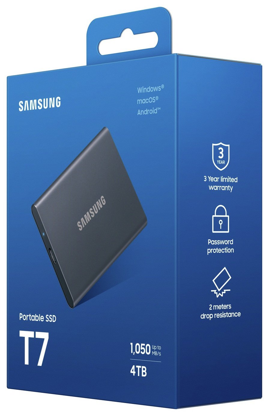 Buy Samsung T7 USB 3.2 4TB Portable External SSD | External hard