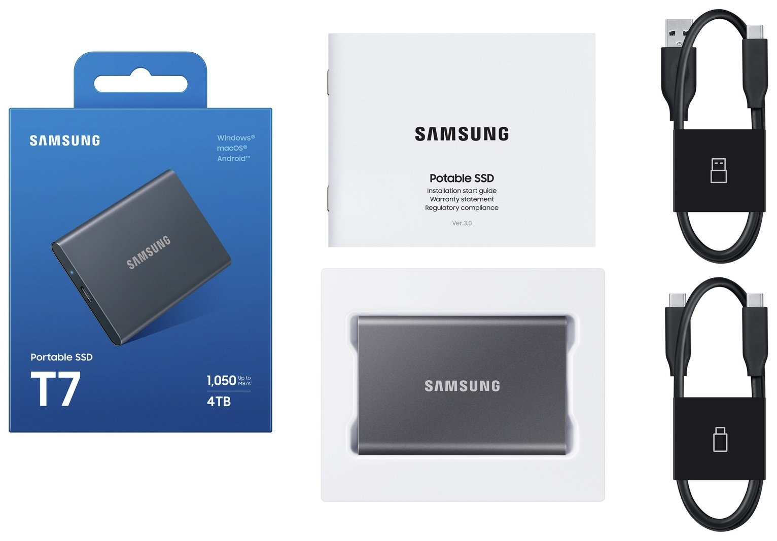 Buy Samsung T7 USB 3.2 4TB Portable External SSD | External hard