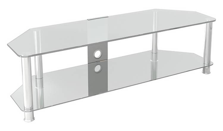 AVF Up to 65 Inch TV Stand - Chrome & Clear