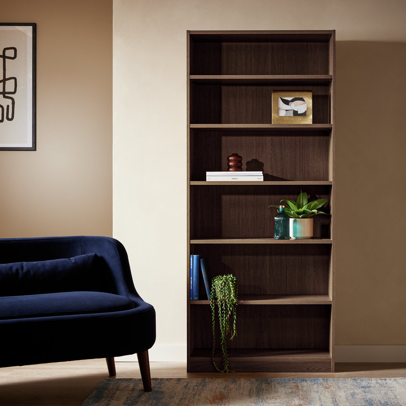 Argos Home Maine Deep Bookcase - Walnut