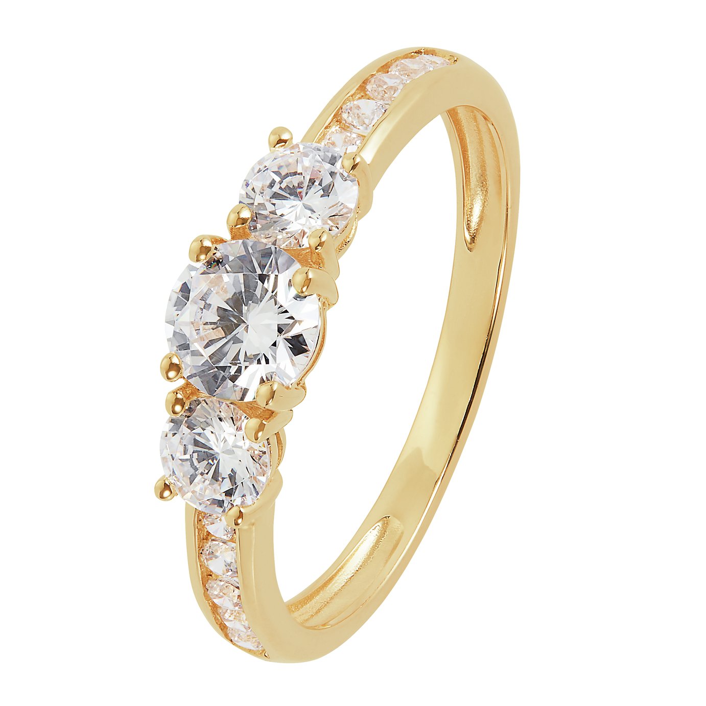 Revere 9ct Gold Round Cubic Zirconia Shoulder Ring Review