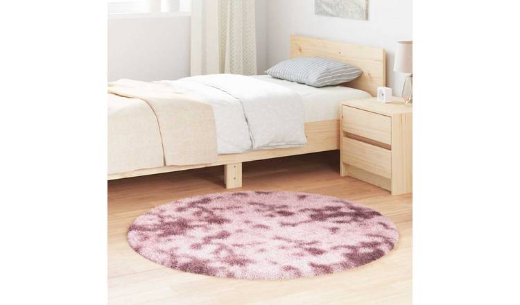 Walplus Navarra Round Polyester Rug - Dusty Pink - 120 x 120cm