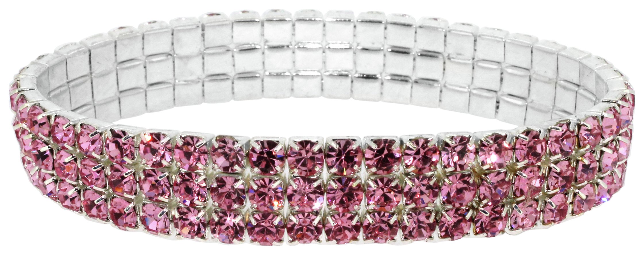Link Up Diamante Pink Elastic Bracelet.