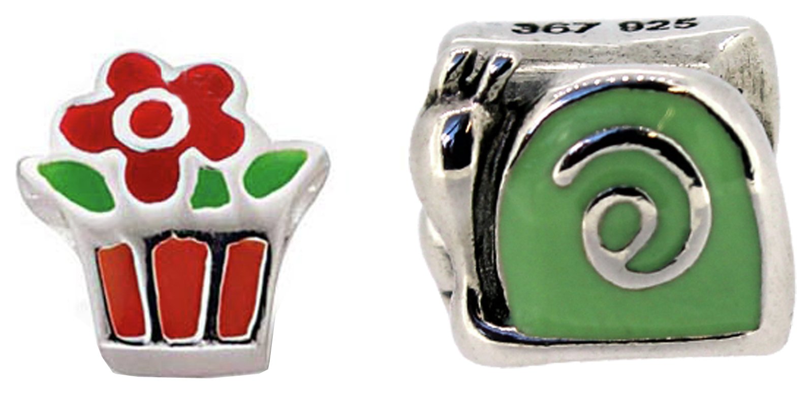 Miss Glitter S.Silver Kids Enamel Garden Pot Charms - 2.