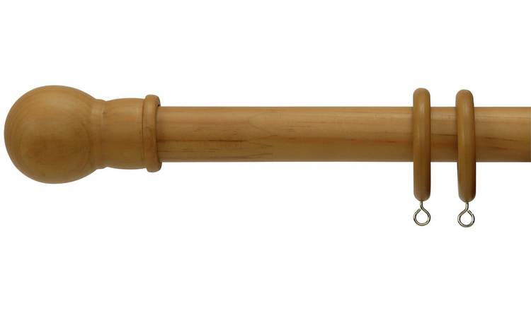 Buy Argos Home 2 4m Fixed Wooden Curtain Pole Set Oak Home