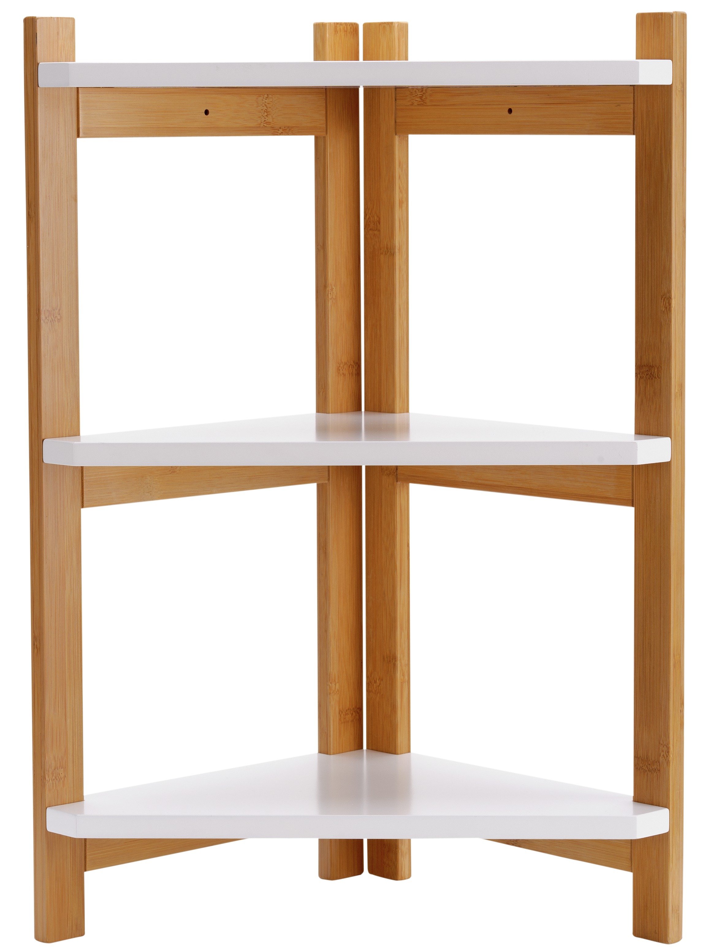 Argos Home 3 Tier Bamboo Corner Shelf Unit - Two Tone