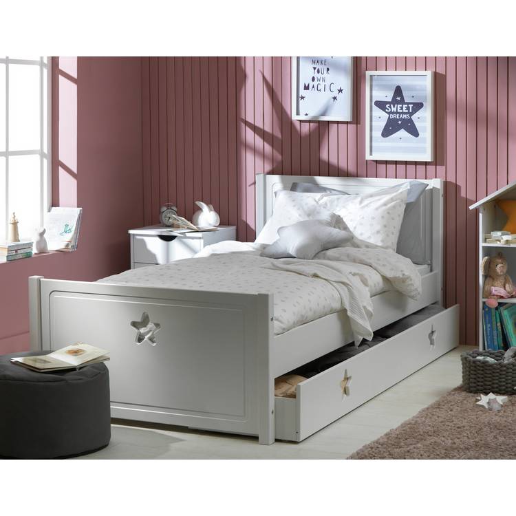 Habitat Stars Single Bed Frame With Drawer - White 0