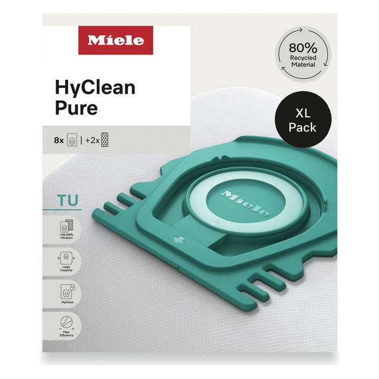Miele HyClean Pure TU Dust Bags - XL Pack of 8 0