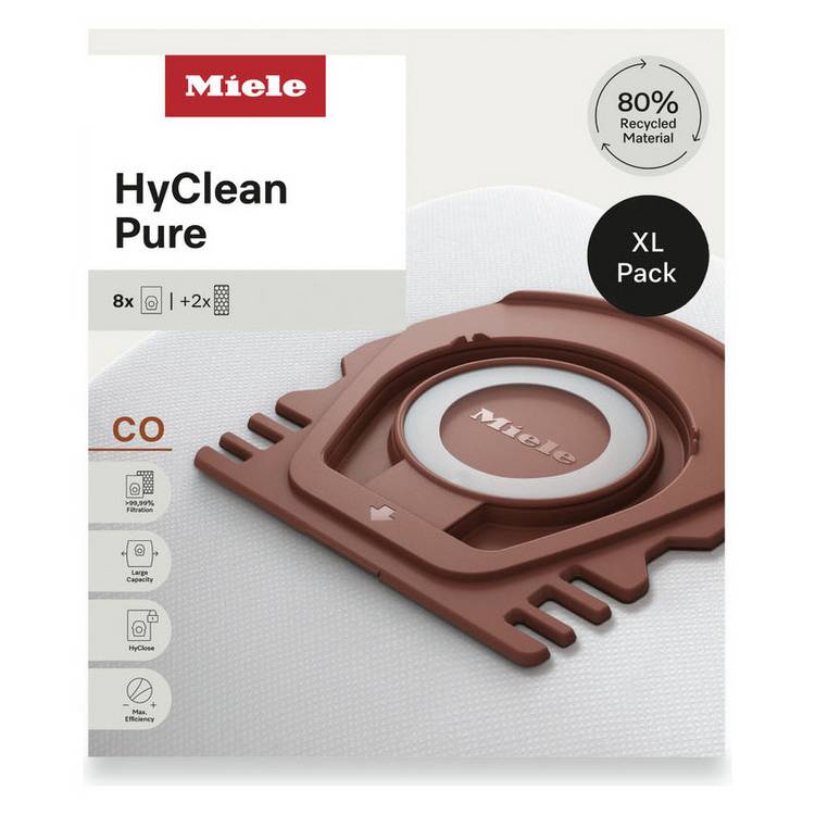 Miele HyClean Pure CO Dust Bags - XL Pack of 8 0