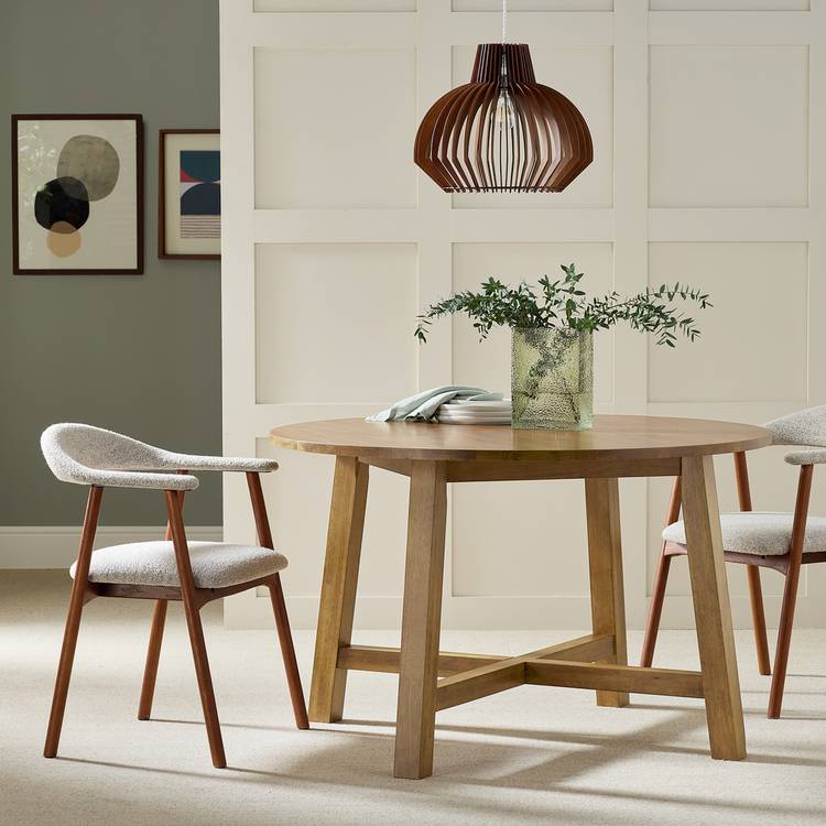 Habitat Trieste Round 4 Seater Dining Table - Walnut 0