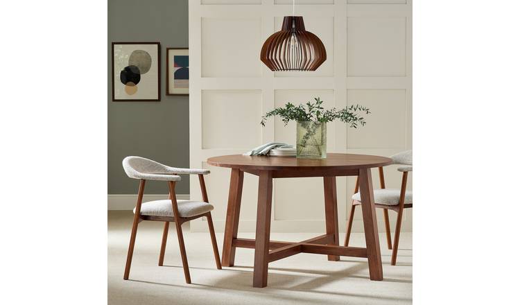 Habitat Trieste Round 4 Seater Dining Table - Walnut