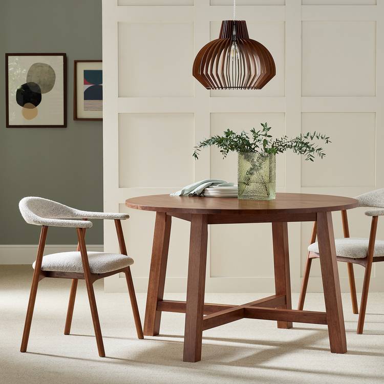 Habitat Trieste Round 4 Seater Dining Table - Walnut 0