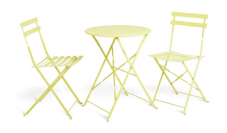 Habitat Eve 2 Seater Folding Metal Garden Bistro Set- Yellow