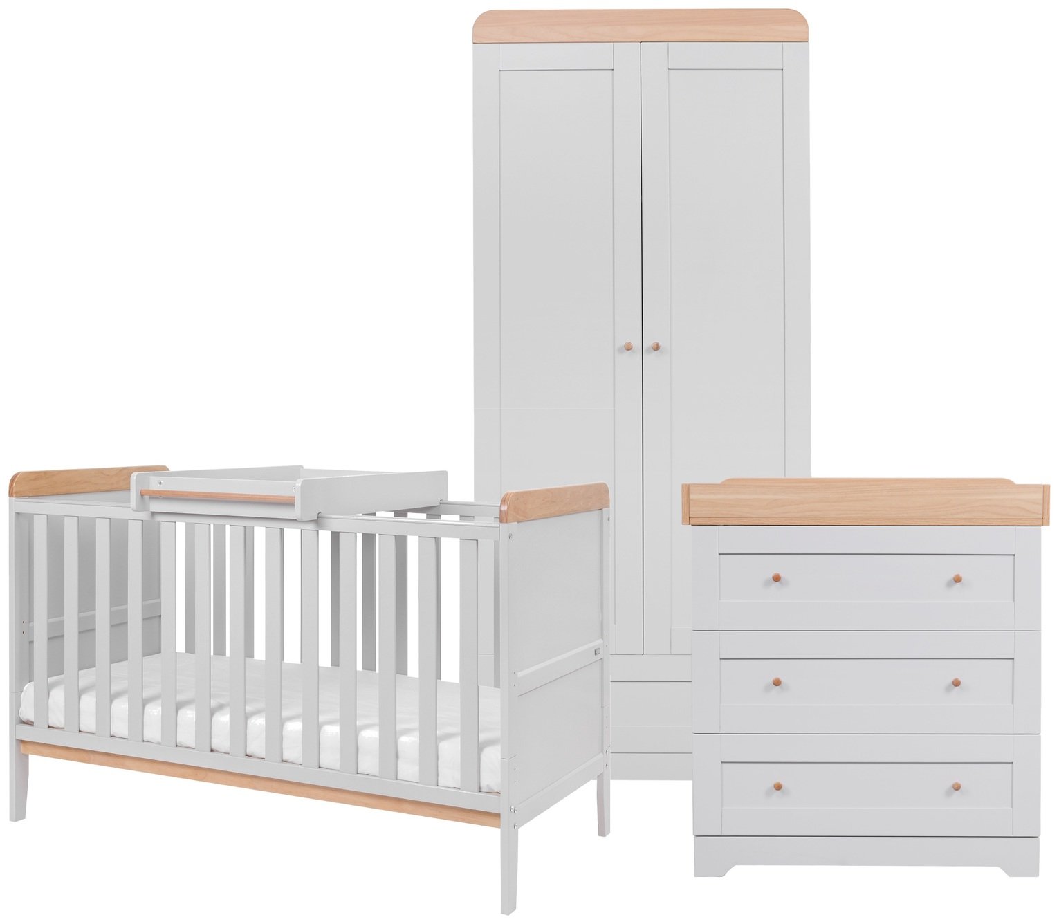 Tutti Bambini Rio 3 Piece Nursery Furniture - Dove Grey