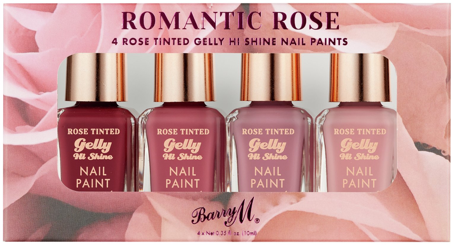 Barry M Cosmetics Rose Nail Paints Gift Set X 4