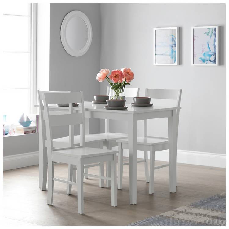 Argos Home Chicago Pair of Solid Wood Dining Chair - White 0