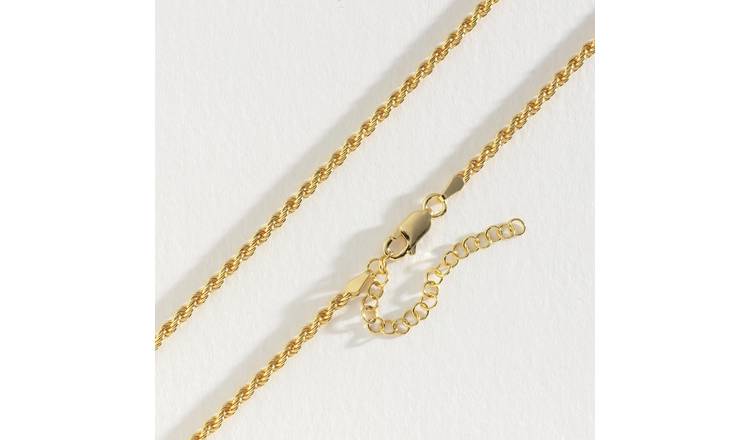 Revere Gold Plated Silver Solid Rope Necklace