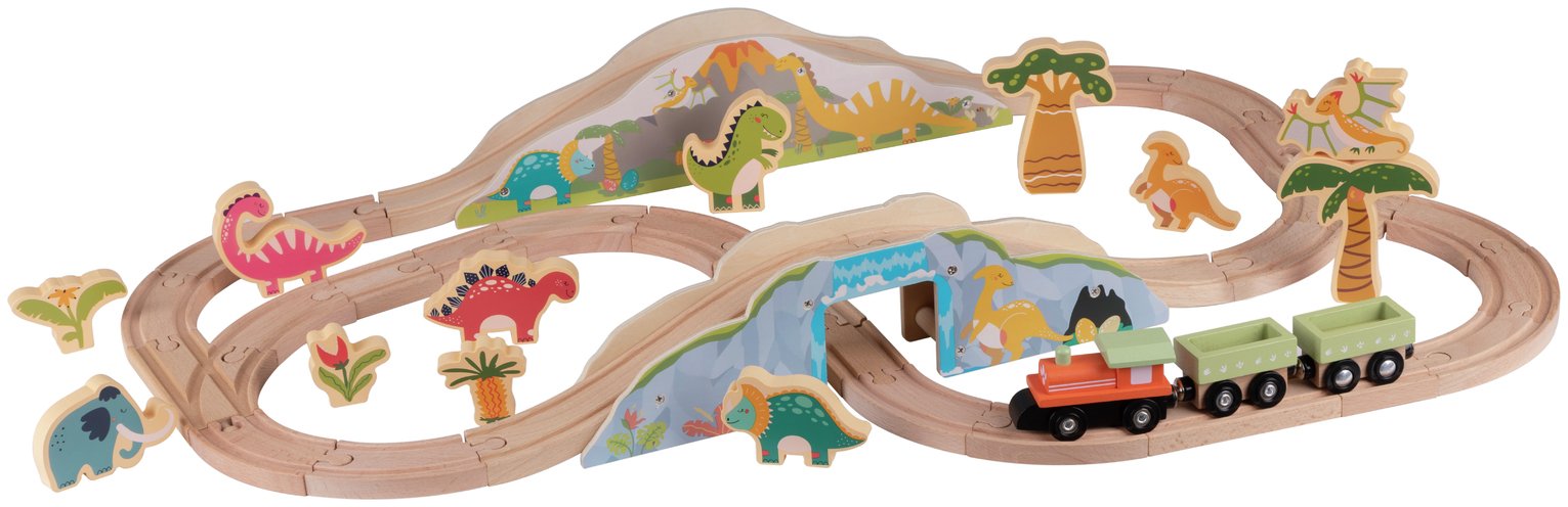 Chad Valley 43 Pieces Wooden Dino Train Set review