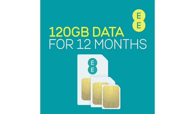 EE 120GB Pay As You Go Data Only Sim Card