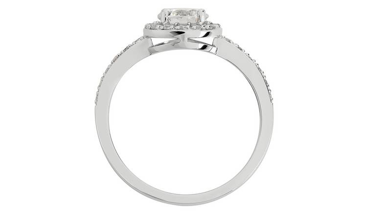 Sterling silver best sale halo ring