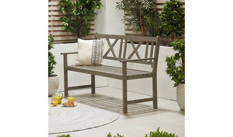 Buy Pacific Cambridge 3 Seater Wooden Garden Bench Grey Garden benches and arbours Argos