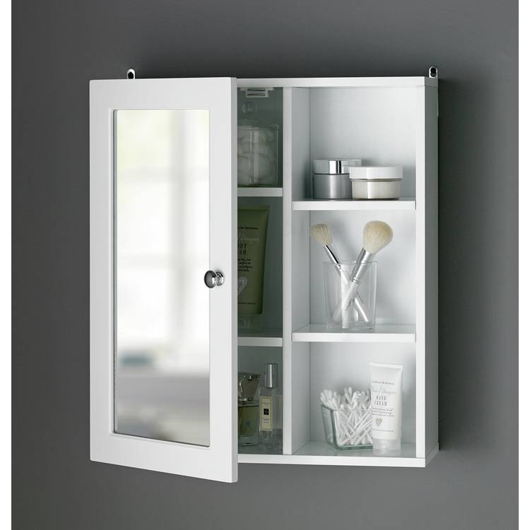 Argos Home 1 Door Open Shelf Mirrored Cabinet 0