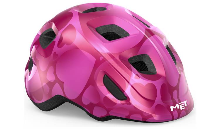 Met Hooray Kids Helmet - Pink Hearts Glossy