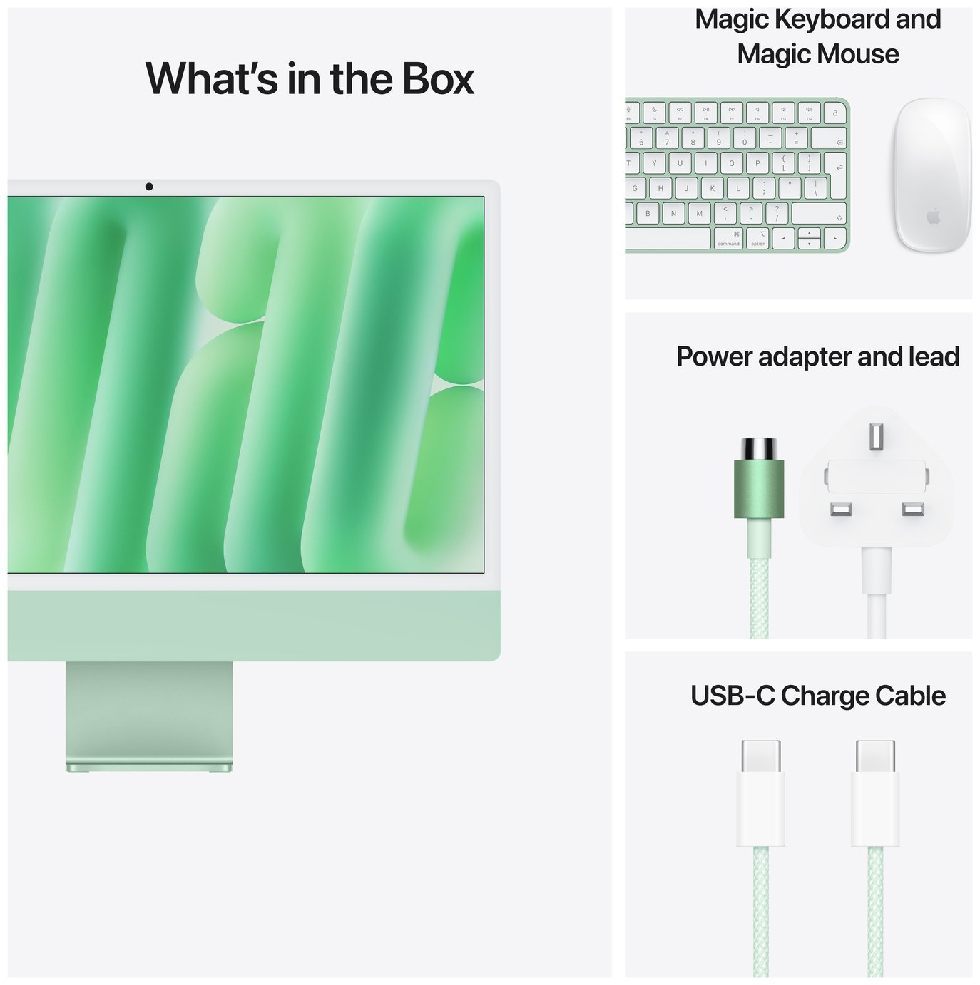 Buy Apple iMac 2024 24in M4 8 Core 16GB 256GB - Green | iMacs | Argos