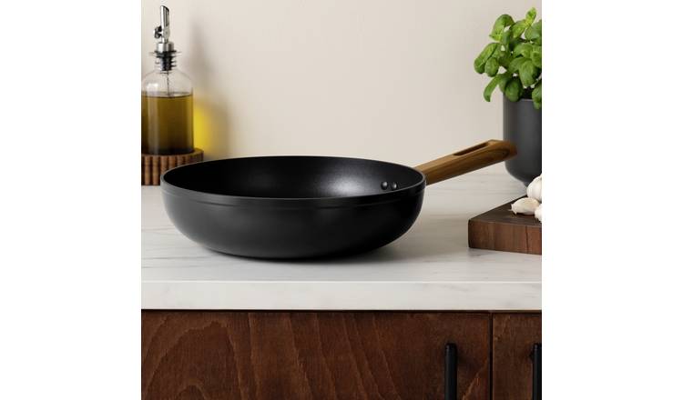 Habitat Wood Effect 28cm Non Stick Aluminium Wok
