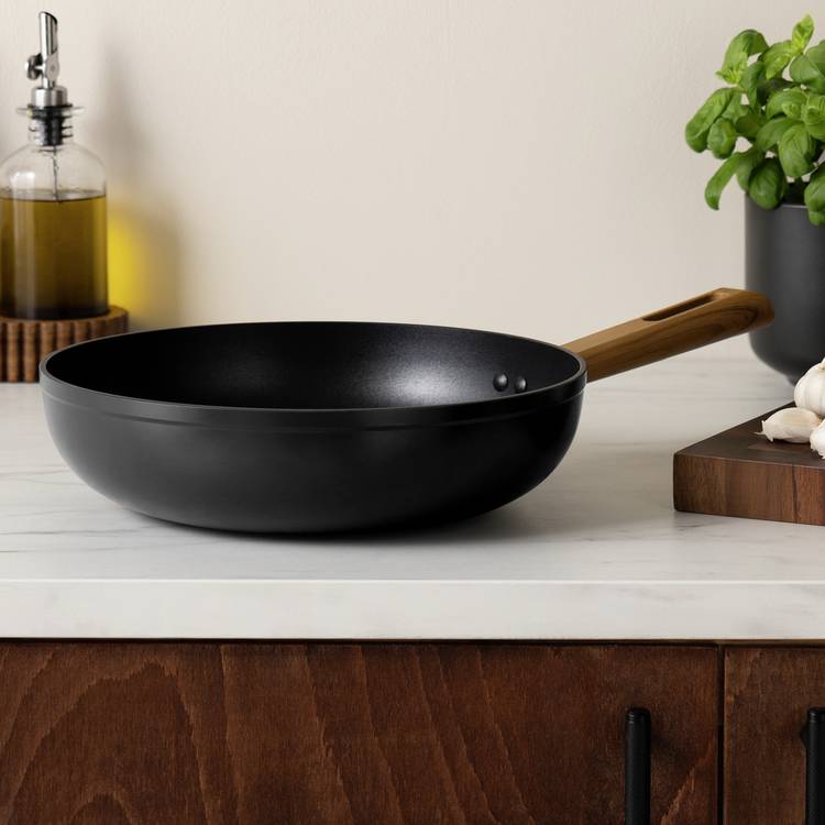 Habitat Wood Effect 28cm Non Stick Aluminium Wok 0