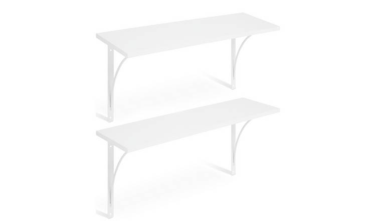 Habitat 60cm Set of 2 Bracket Shelves - White