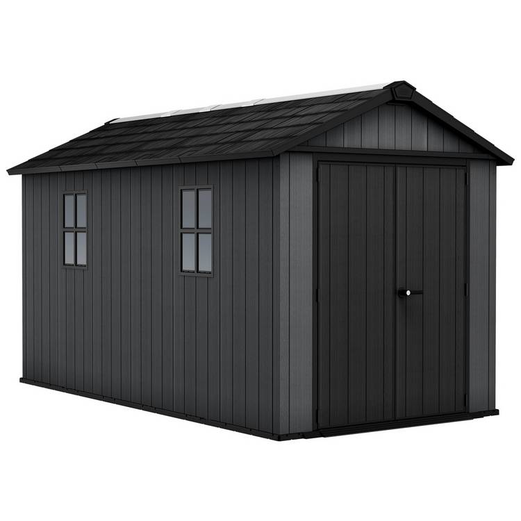 Keter Newton Plus Apex Outdoor Storage Shed 7.5x13ft – Grey 0