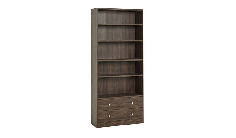 Argos Home Maine 2 Drawer Bookcase - Walnut