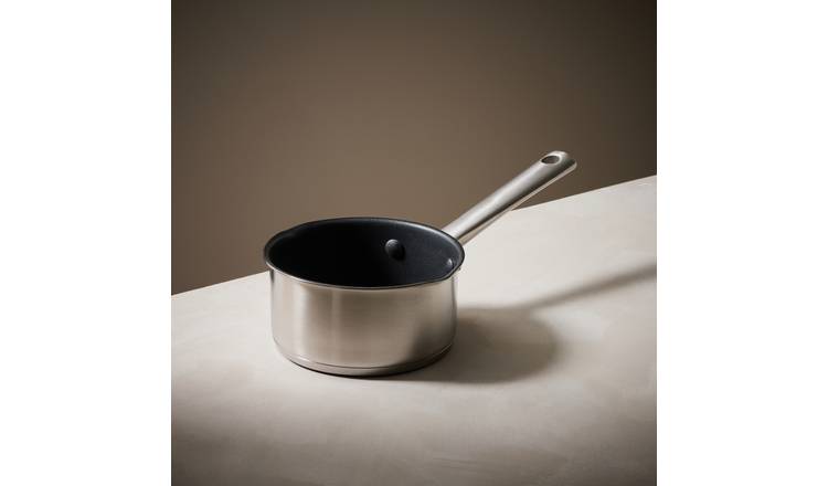 Habitat 14cm Brushed Stainless Steel Milk Pan