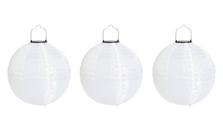 Habitat Solar White Lantern - Pack of 3