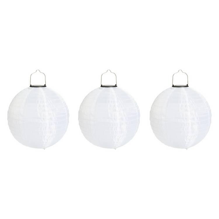 Habitat Solar White Lantern - Pack of 3 0