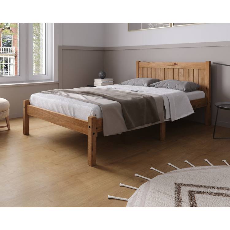 Birlea Rio Double Bed Frame with Mattress - Pine 0