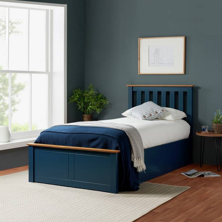 Birlea Phoenix Single Ottoman Bed with Mattress - Navy 0