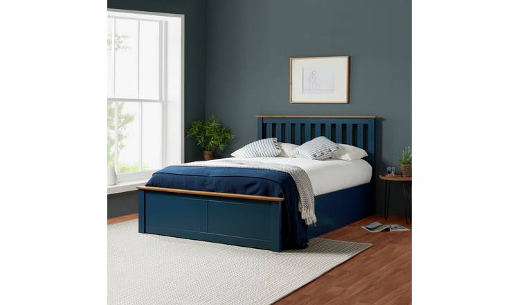 Birlea Phoenix Small Double Ottoman Bed with Mattress - Navy