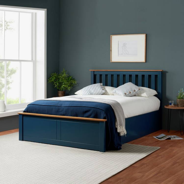 Birlea Phoenix Double Ottoman Bed with Mattress - Navy 0