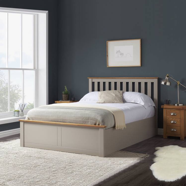 Birlea Phoenix Kingsize Ottoman Bed with Mattress-Pearl Grey 0
