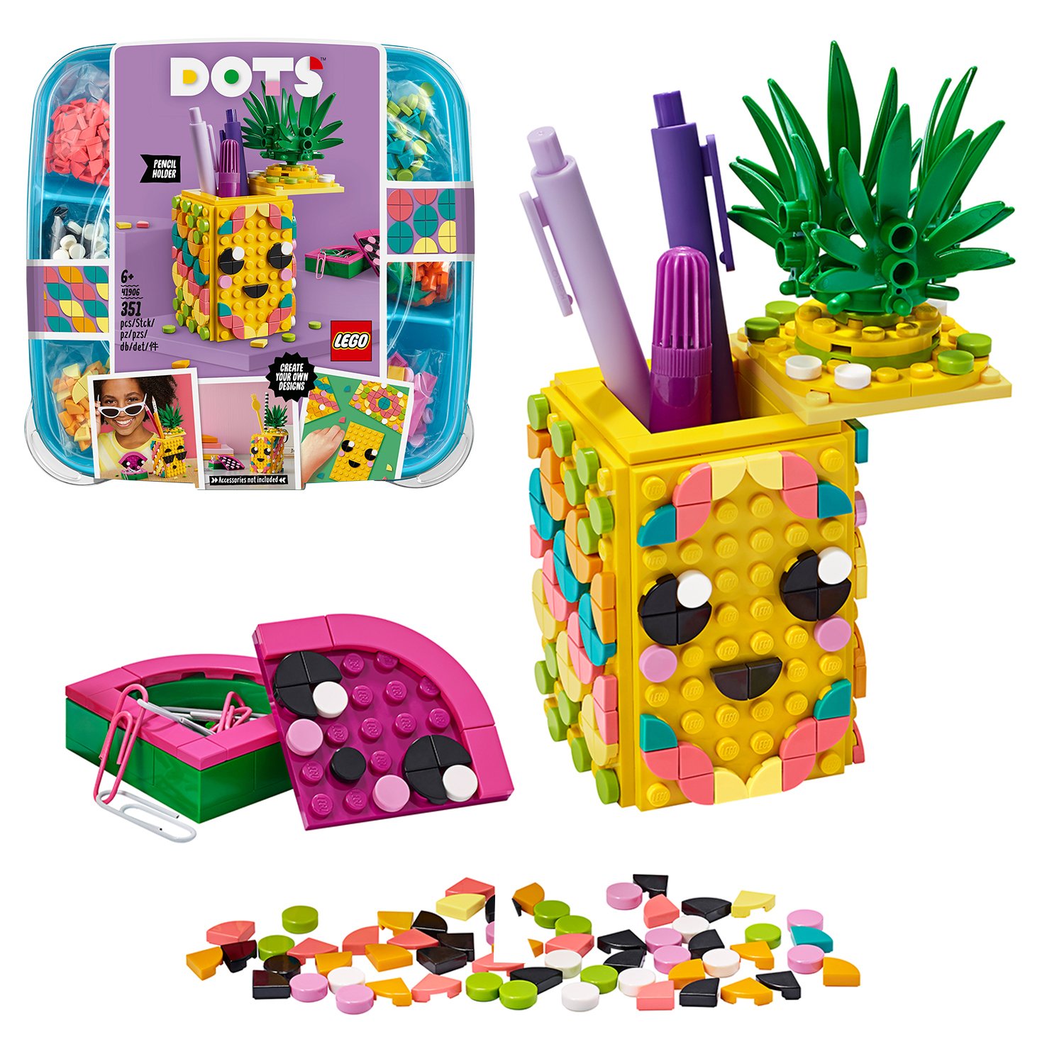 LEGO DOTS Pineapple Pencil Holder DIY Craft Set Review