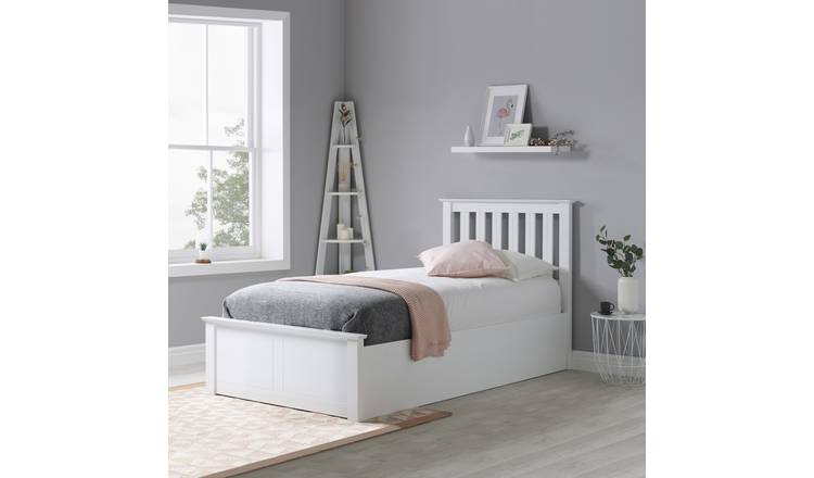 Birlea Phoenix Single Ottoman Bed with Mattress - White