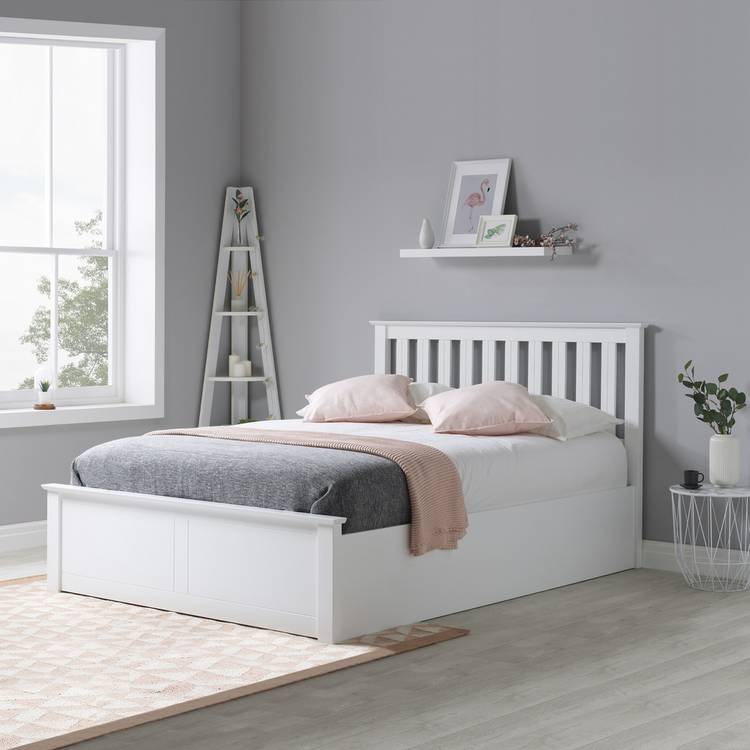 Birlea Phoenix Double Ottoman Bed with Mattress - White 0