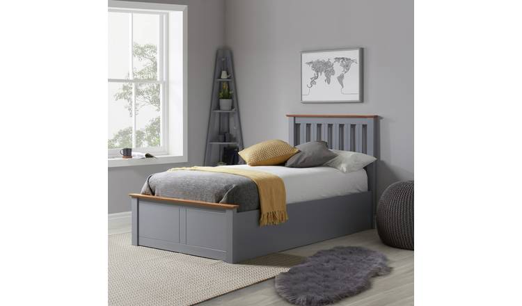 Birlea Phoenix Single Ottoman Bed with Mattress - Stone Grey